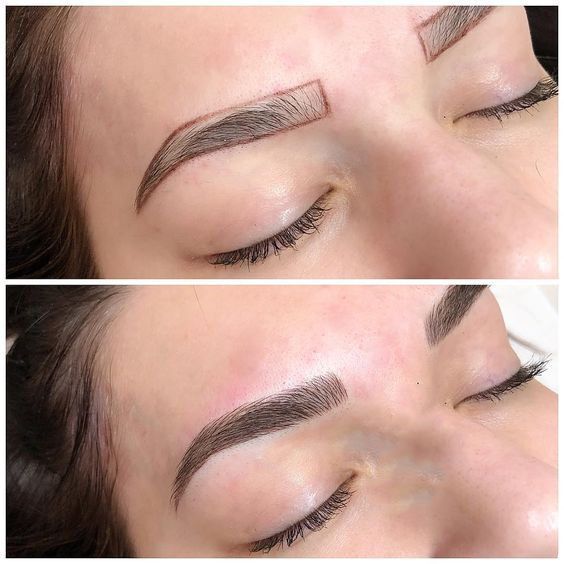 Microblading sourcils avant après
